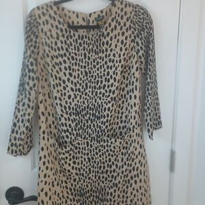 J. Crew Black and Tan Long Sleeve Dress